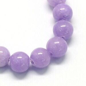 6MM Purple Violet Jade Beads-ONE Gemstone Bead Strand-Jewelry Making Crafts NWT‎